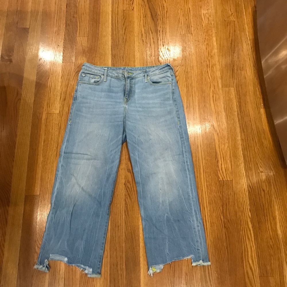 True religion light wash fit and flare jeans